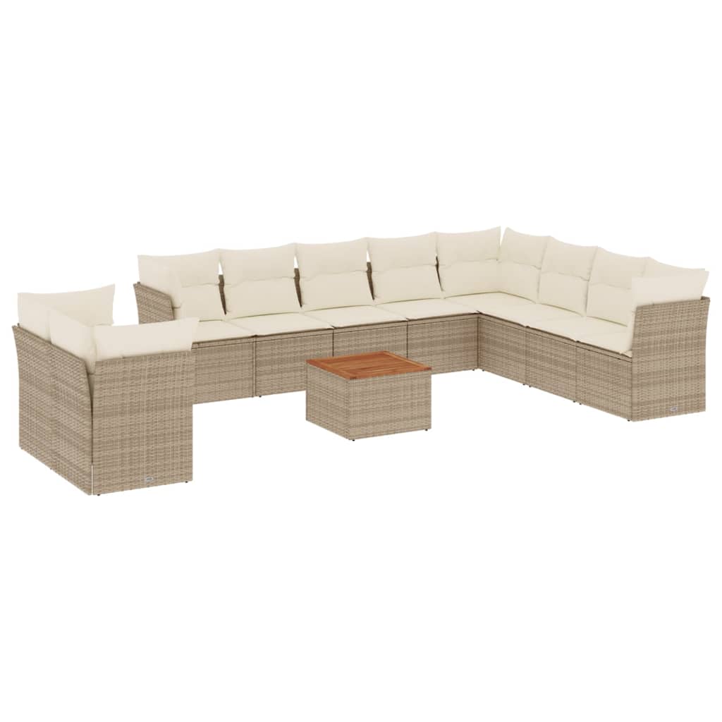 vidaXL Set canapele de grădină cu perne, 11 piese, bej, poliratan vidaXL Set canapele de grădină cu perne, 11 piese, bej, poliratan