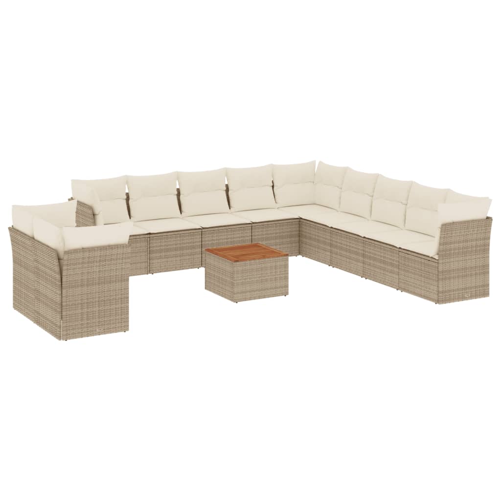 vidaXL Set canapele de grădină cu perne, 12 piese, bej, poliratan vidaXL Set canapele de grădină cu perne, 12 piese, bej, poliratan