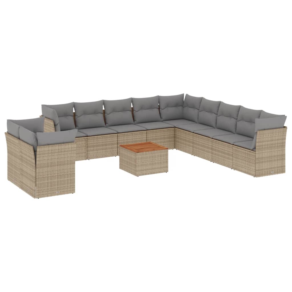 vidaXL Set canapele de grădină cu perne, 12 piese, bej, poliratan vidaXL Set canapele de grădină cu perne, 12 piese, bej, poliratan