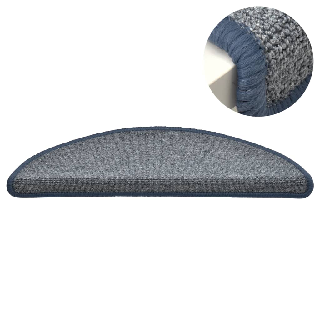 vidaXL Covorașe pentru scări, 15 buc., 56x17x3 cm, gri deschis și albastru, semirotunde vidaXL Covorașe pentru scări, 15 buc., 56x17x3 cm, gri deschis și albastru, semirotunde