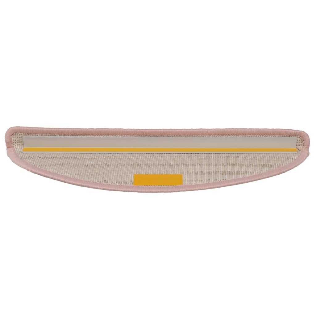 vidaXL Covorașe pentru scări, 15 buc., 56x17x3 cm, roz deschis, semirotunde