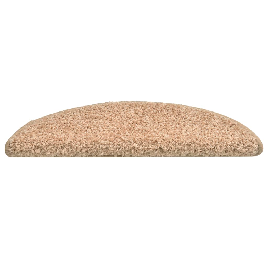 vidaXL Covorașe pentru scări, 15 buc., 56x17x3 cm, aurii, semirotunde