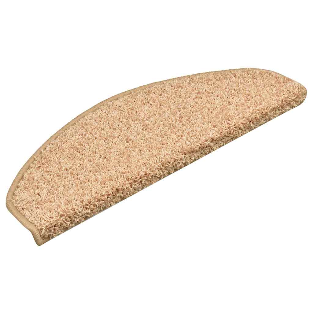 vidaXL Covorașe pentru trepte scară, 15 buc., auriu, 65 x 21 x 4 cm