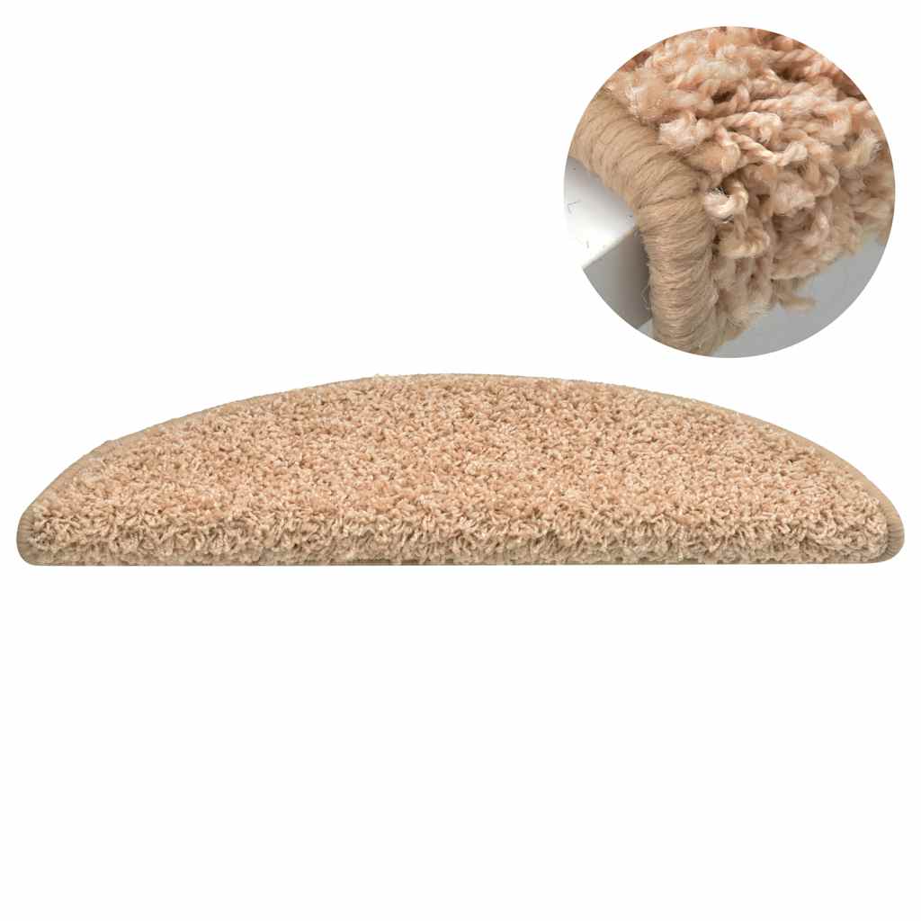 vidaXL Covorașe pentru trepte scară, 15 buc., auriu, 65 x 21 x 4 cm