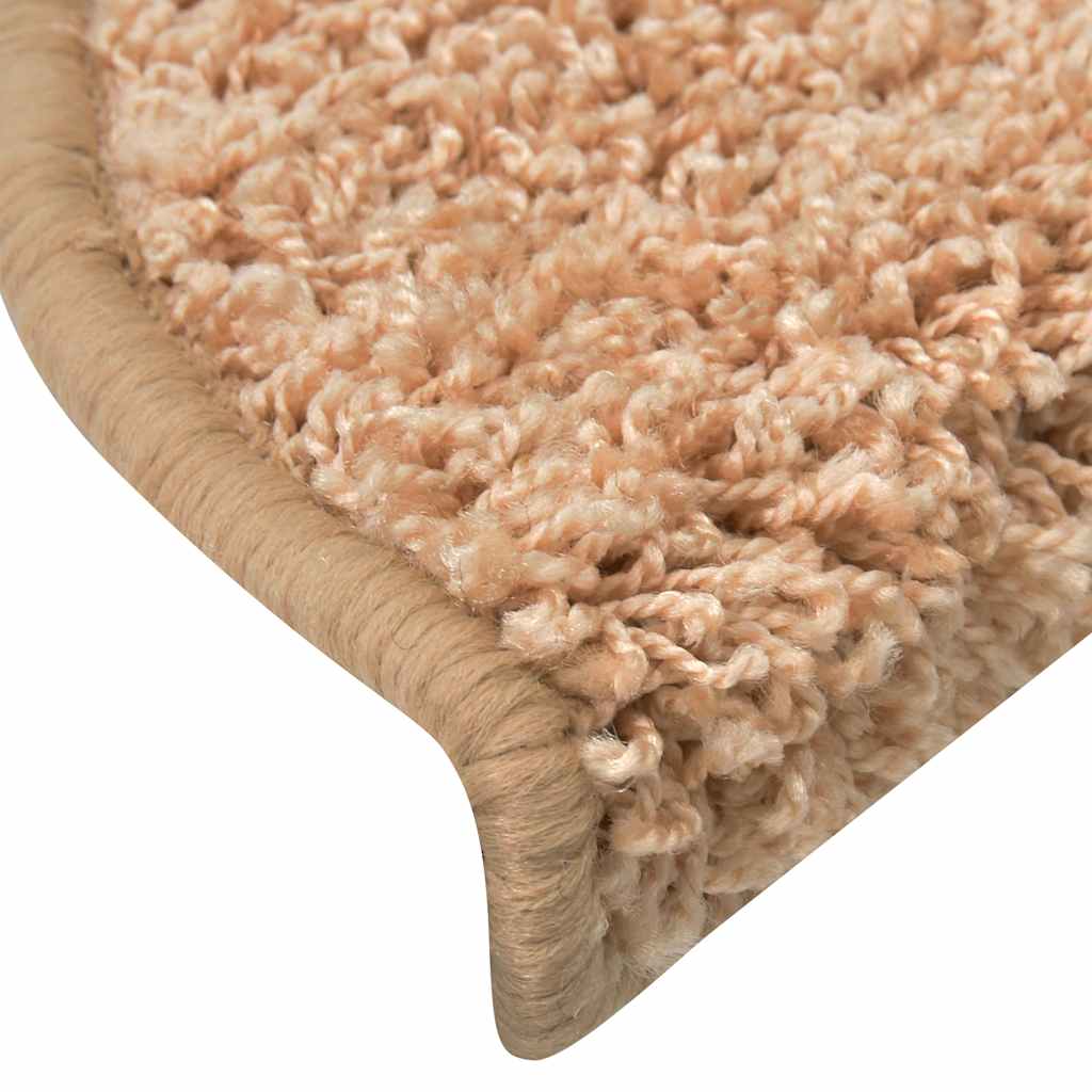 vidaXL Covorașe pentru trepte scară, 15 buc., auriu, 65 x 21 x 4 cm