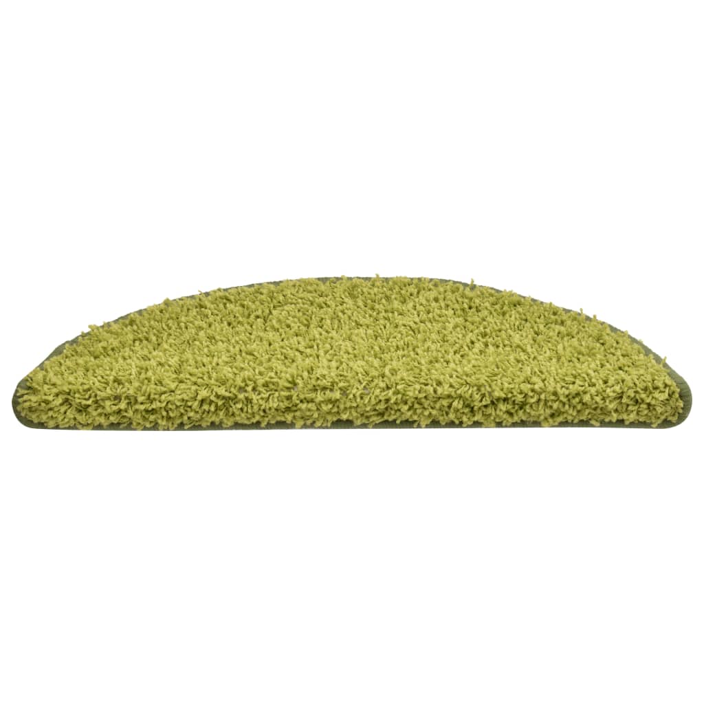 vidaXL Covorașe pentru trepte scară, 15 buc., verde, 56x17x3 cm