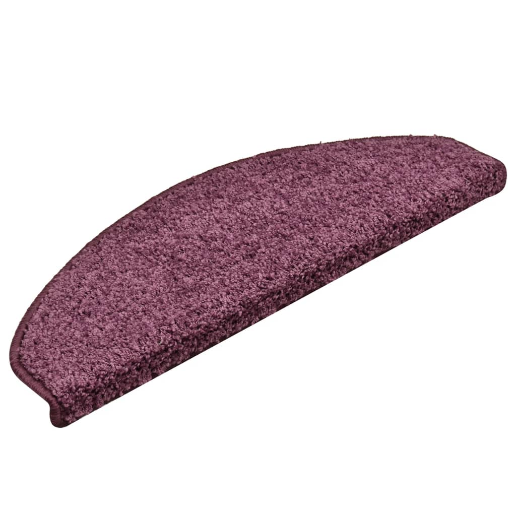 vidaXL Covorașe pentru trepte scară, 15 buc. violet închis, 65x21x4 cm