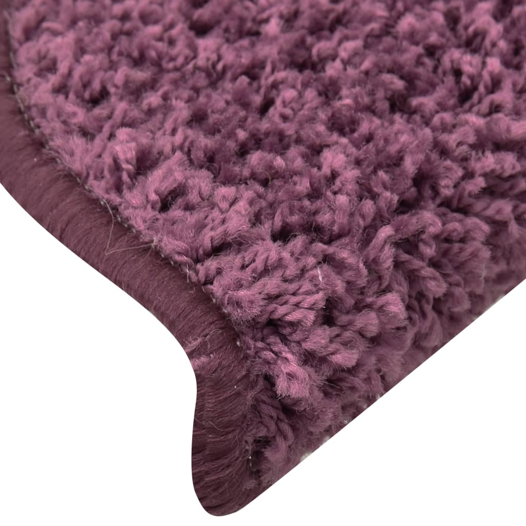 vidaXL Covorașe pentru trepte scară, 15 buc. violet închis, 65x21x4 cm