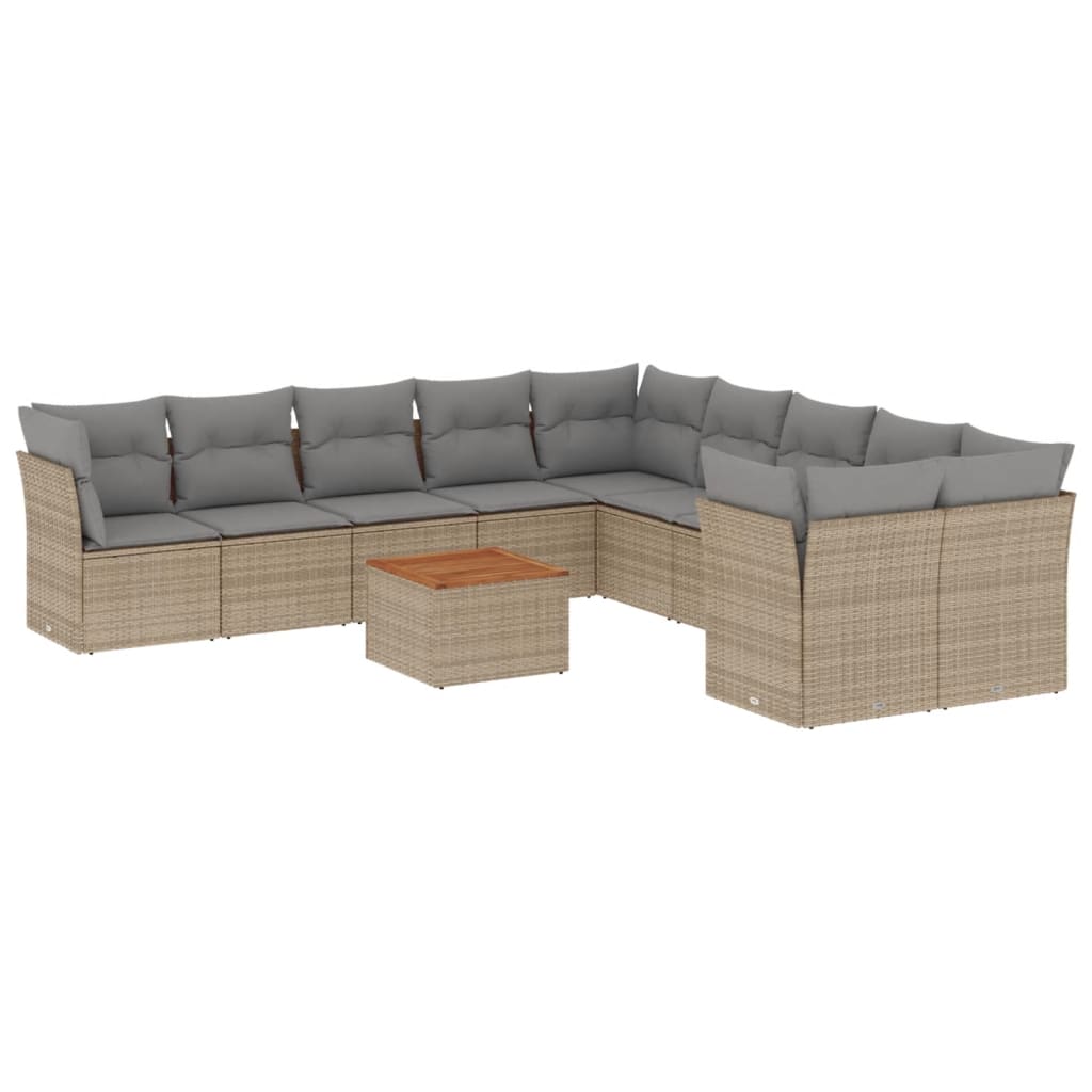 vidaXL Set canapele de grădină cu perne, 11 piese, bej, poliratan vidaXL Set canapele de grădină cu perne, 11 piese, bej, poliratan