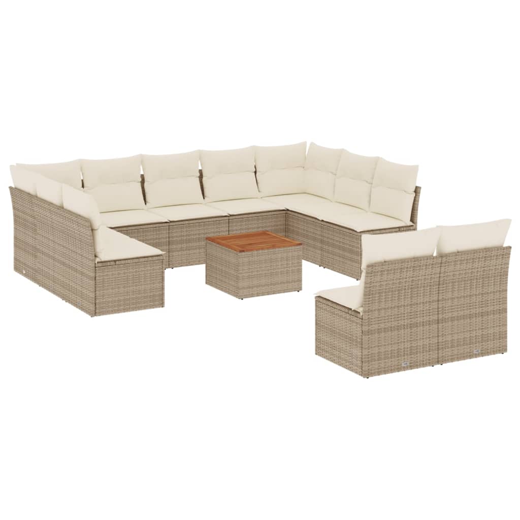 vidaXL Set canapele de grădină cu perne, 12 piese, bej, poliratan vidaXL Set canapele de grădină cu perne, 12 piese, bej, poliratan