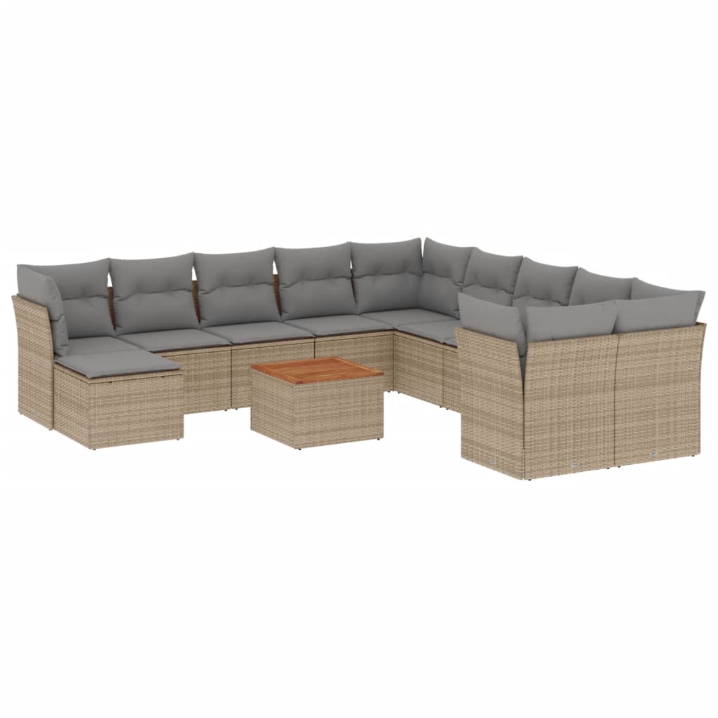 vidaXL Set canapele de grădină cu perne, 12 piese, bej, poliratan vidaXL Set canapele de grădină cu perne, 12 piese, bej, poliratan