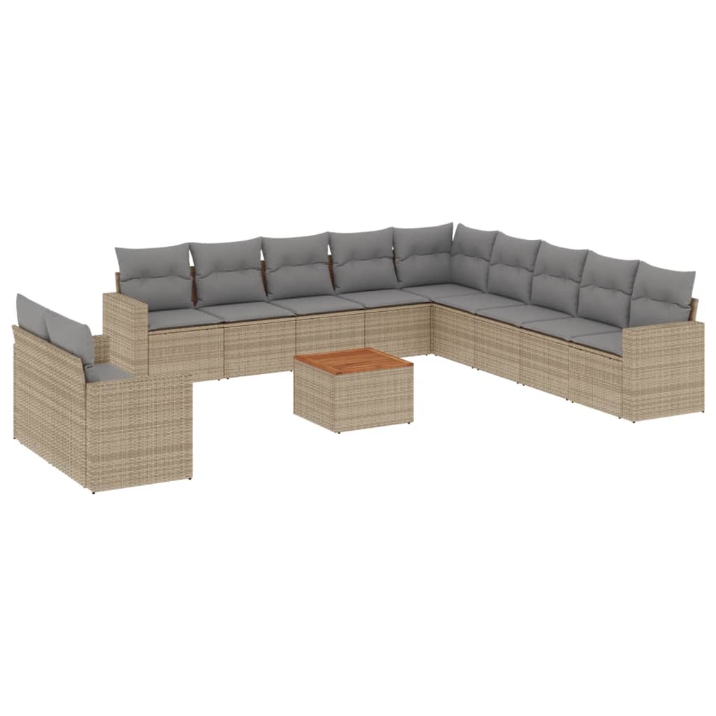 vidaXL Set canapele de grădină cu perne, 12 piese, bej, poliratan vidaXL Set canapele de grădină cu perne, 12 piese, bej, poliratan