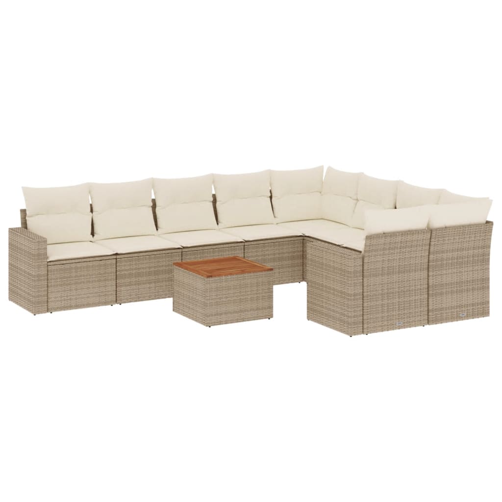 vidaXL Set canapele de grădină cu perne, 10 piese, bej, poliratan vidaXL Set canapele de grădină cu perne, 10 piese, bej, poliratan