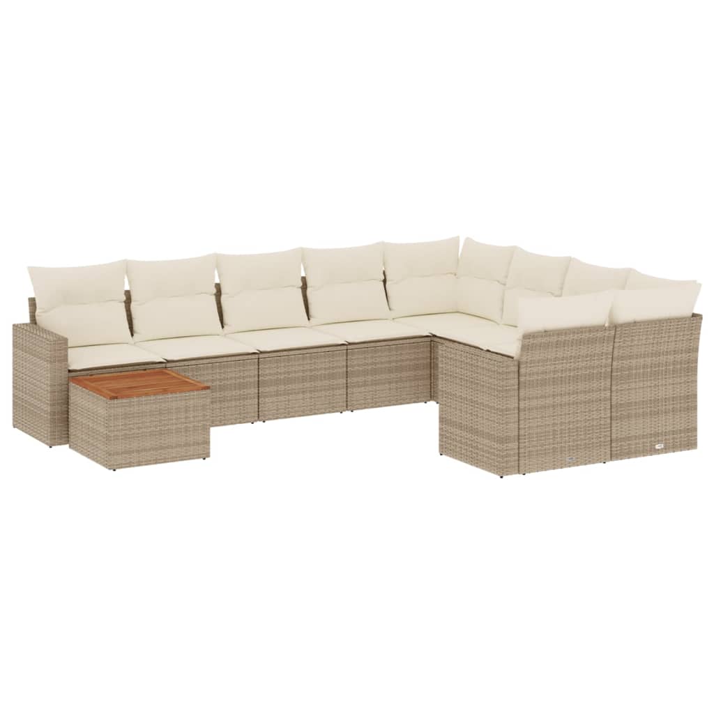 vidaXL Set canapele de grădină cu perne, 10 piese, bej, poliratan vidaXL Set canapele de grădină cu perne, 10 piese, bej, poliratan