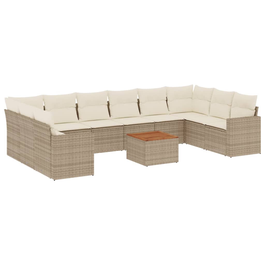 vidaXL Set canapele de grădină cu perne, 11 piese, bej, poliratan vidaXL Set canapele de grădină cu perne, 11 piese, bej, poliratan
