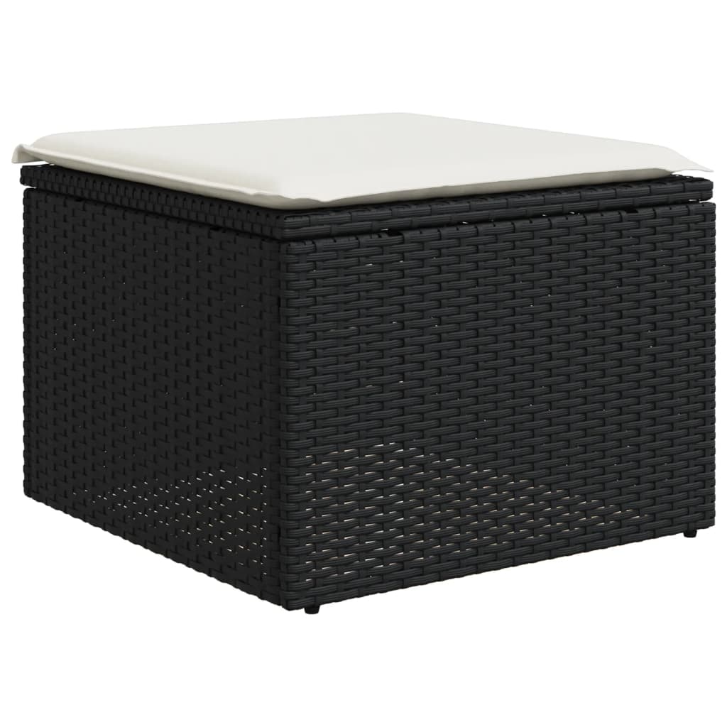 vidaXL Set mobilier de grădină cu perne, 8 piese, negru, poliratan vidaXL Set mobilier de grădină cu perne, 8 piese, negru, poliratan