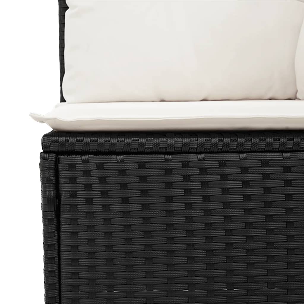 vidaXL Set mobilier de grădină cu perne, 9 piese, negru, poliratan vidaXL Set mobilier de grădină cu perne, 9 piese, negru, poliratan