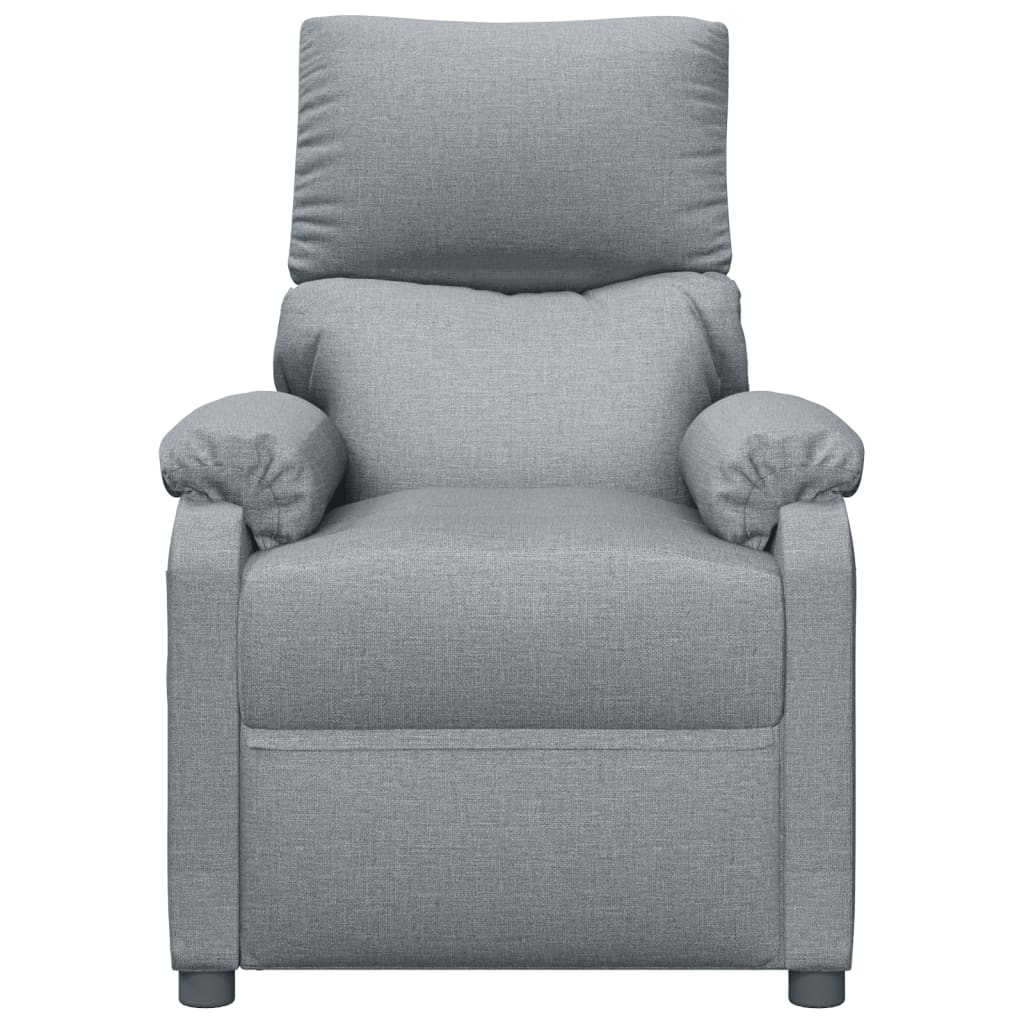 vidaXL Fotoliu de masaj, gri deschis, material textil vidaXL Fotoliu de masaj, gri deschis, material textil