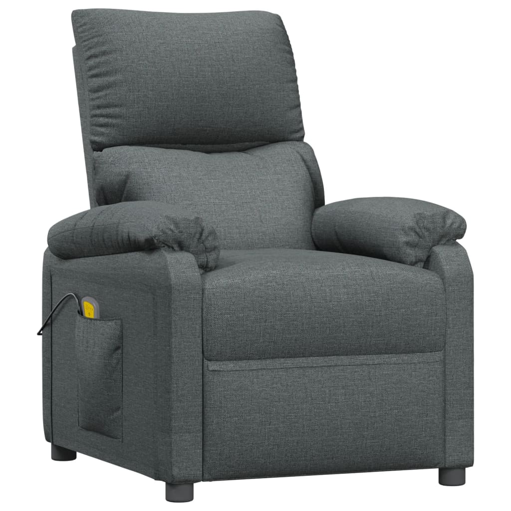 vidaXL Fotoliu de masaj, gri închis, material textil