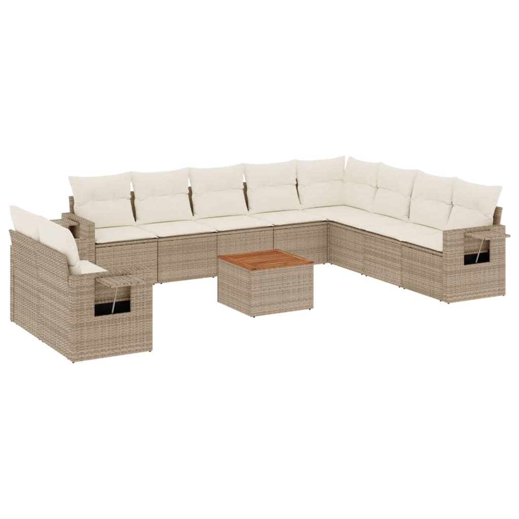 vidaXL Set canapele de grădină cu perne, 11 piese, bej, poliratan vidaXL Set canapele de grădină cu perne, 11 piese, bej, poliratan