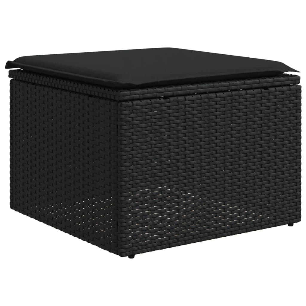 vidaXL Set mobilier de grădină cu perne, 8 piese, negru, poliratan vidaXL Set mobilier de grădină cu perne, 8 piese, negru, poliratan