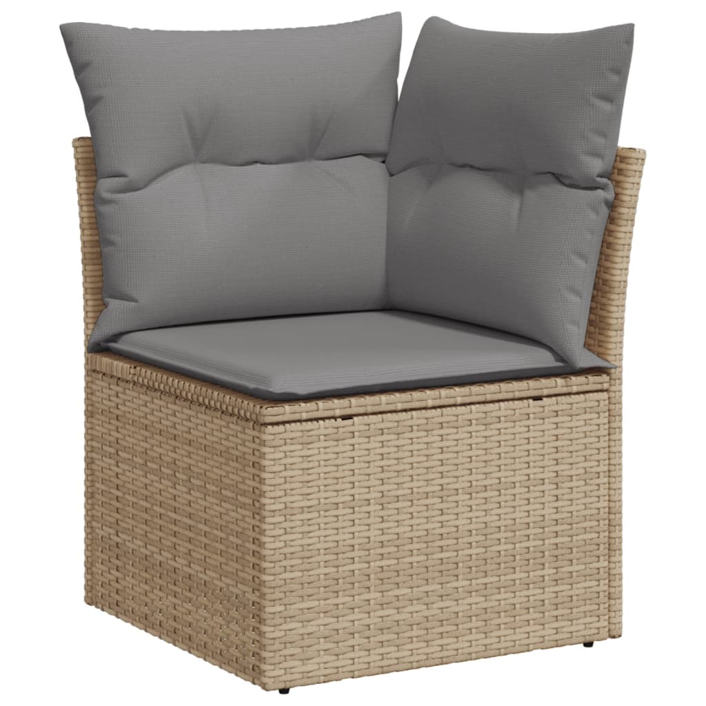 vidaXL Set canapele de grădină, 8 piese, cu perne, bej, poliratan vidaXL Set canapele de grădină, 8 piese, cu perne, bej, poliratan