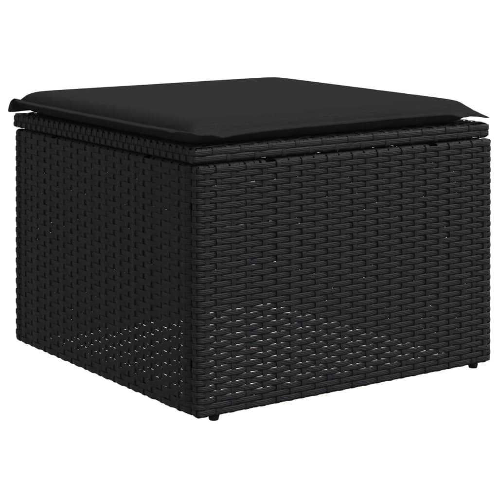 vidaXL Set mobilier de grădină cu perne, 8 piese, negru, poliratan vidaXL Set mobilier de grădină cu perne, 8 piese, negru, poliratan