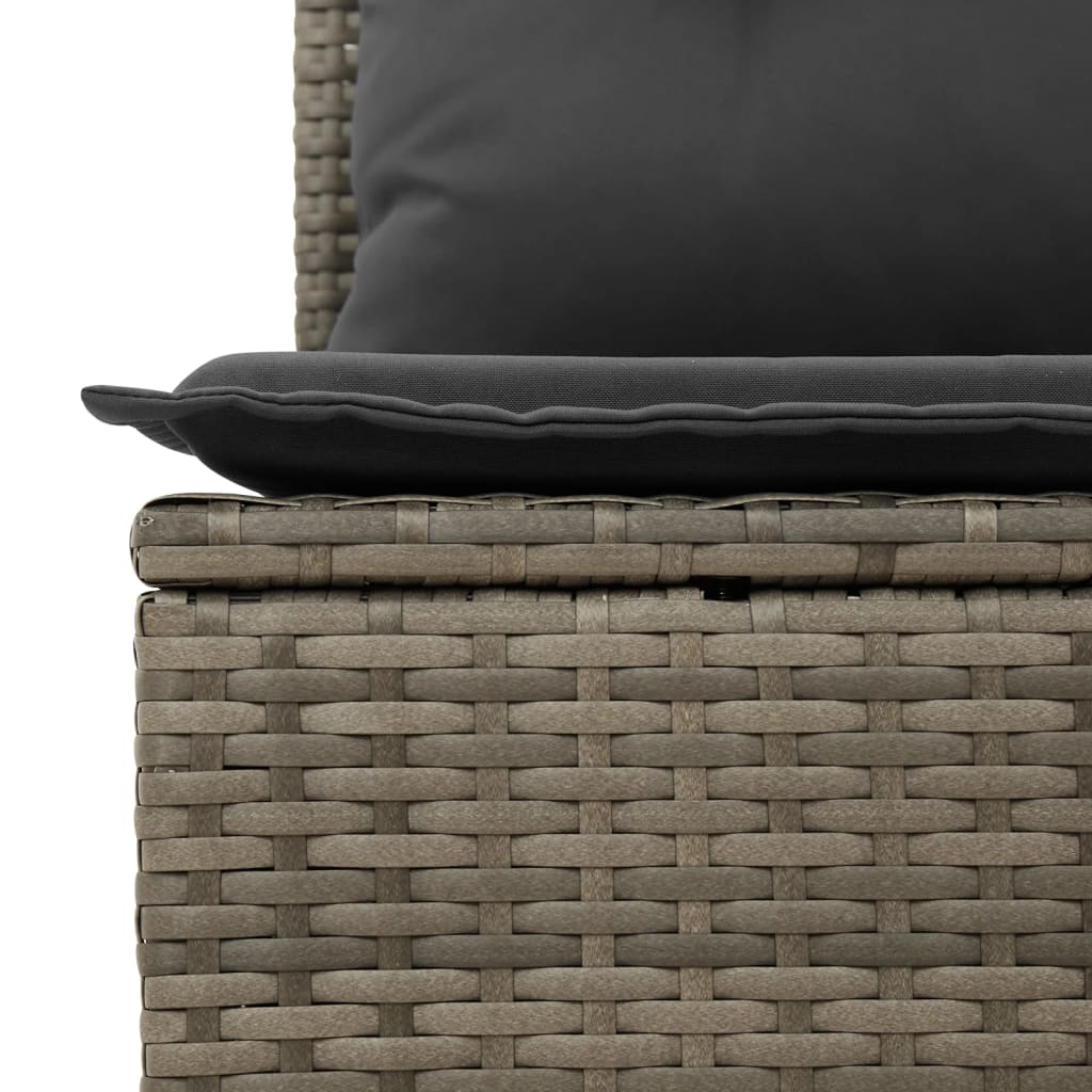 vidaXL Set mobilier de grădină cu perne, 10 piese, gri, poliratan vidaXL Set mobilier de grădină cu perne, 10 piese, gri, poliratan