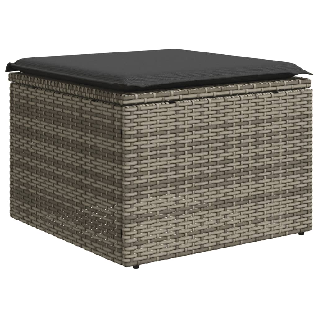 vidaXL Set mobilier de grădină cu perne, 10 piese, gri, poliratan vidaXL Set mobilier de grădină cu perne, 10 piese, gri, poliratan
