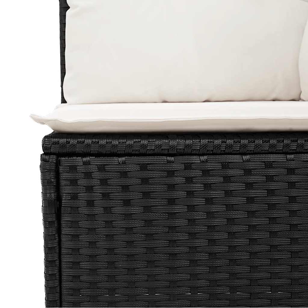 vidaXL Set canapele de grădină cu perne, 11 piese, negru, poliratan vidaXL Set canapele de grădină cu perne, 11 piese, negru, poliratan