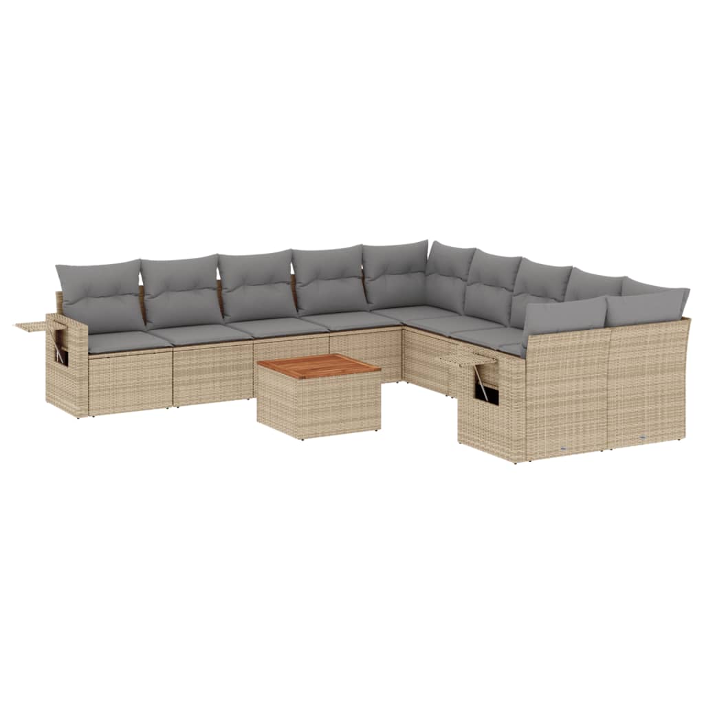 vidaXL Set canapele de grădină cu perne, 11 piese, bej, poliratan vidaXL Set canapele de grădină cu perne, 11 piese, bej, poliratan