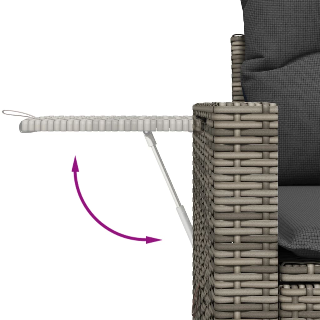 vidaXL Set mobilier de grădină cu perne, 10 piese, gri, poliratan vidaXL Set mobilier de grădină cu perne, 10 piese, gri, poliratan