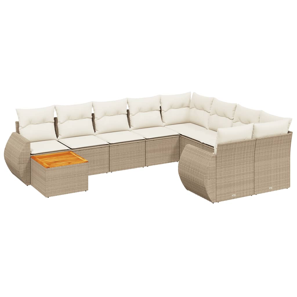 vidaXL Set canapele de grădină cu perne, 10 piese, bej, poliratan vidaXL Set canapele de grădină cu perne, 10 piese, bej, poliratan