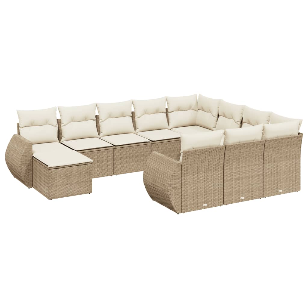 vidaXL Set canapele de grădină cu perne, 11 piese, bej, poliratan vidaXL Set canapele de grădină cu perne, 11 piese, bej, poliratan