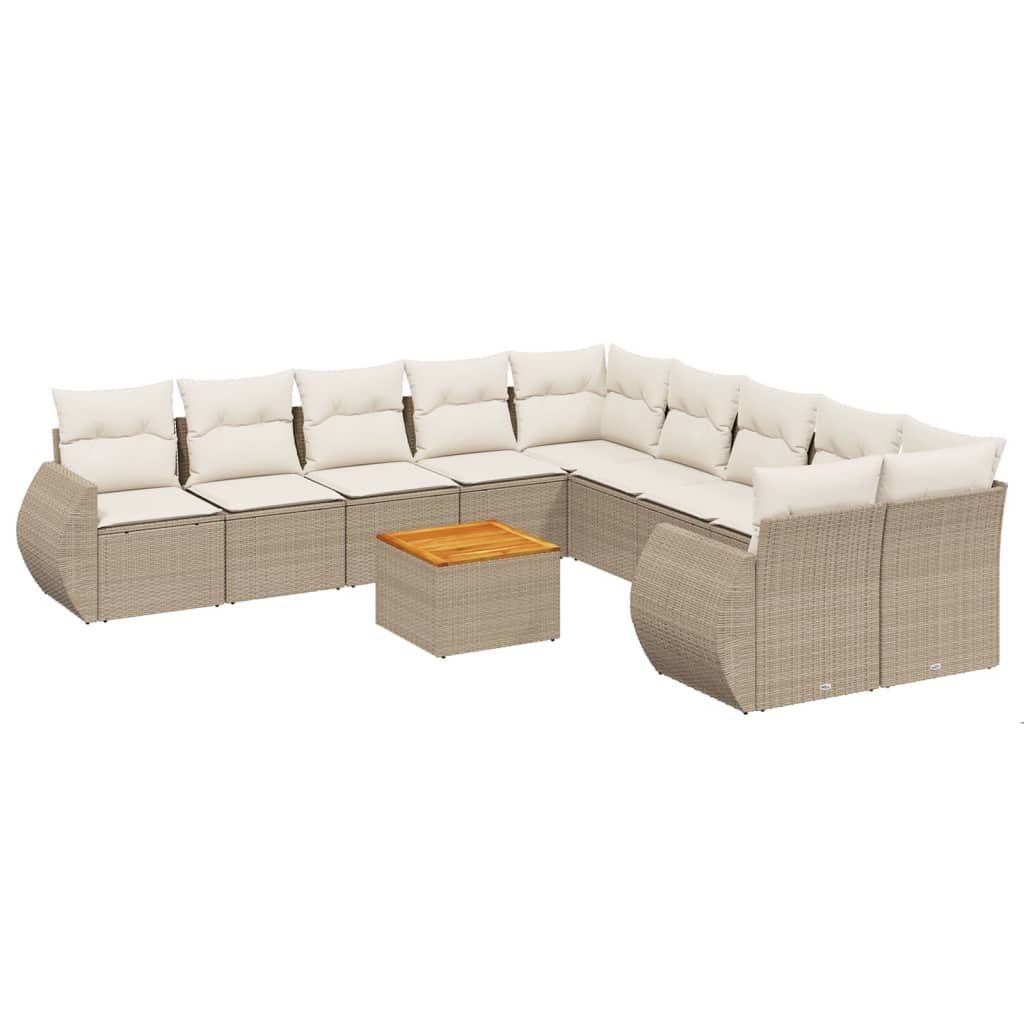 vidaXL Set canapele de grădină cu perne, 11 piese, bej, poliratan vidaXL Set canapele de grădină cu perne, 11 piese, bej, poliratan