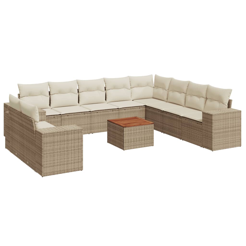 vidaXL Set canapele de grădină cu perne, 11 piese, bej, poliratan vidaXL Set canapele de grădină cu perne, 11 piese, bej, poliratan