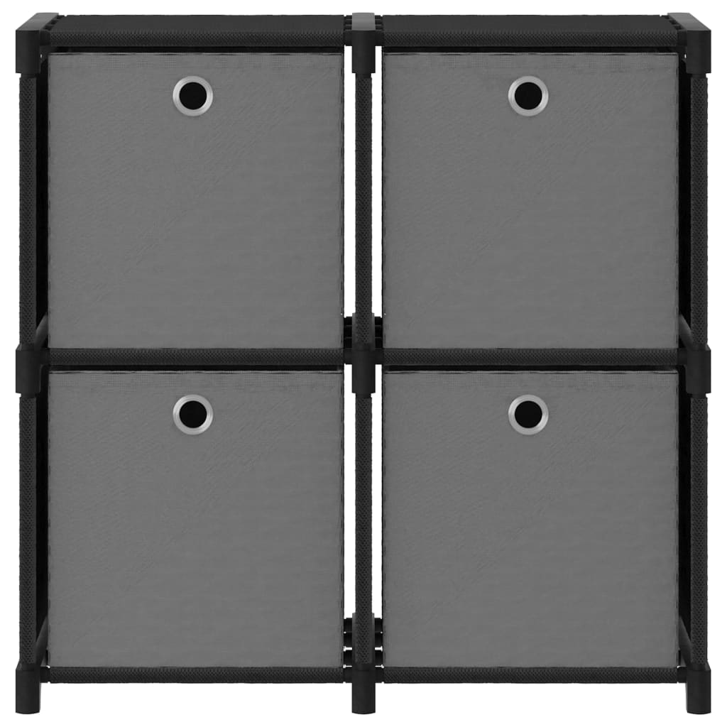 vidaXL Raft expunere cu 4 cutii, negru, 69 x 30 x 72,5 cm, textil vidaXL Raft expunere cu 4 cutii, negru, 69 x 30 x 72,5 cm, textil