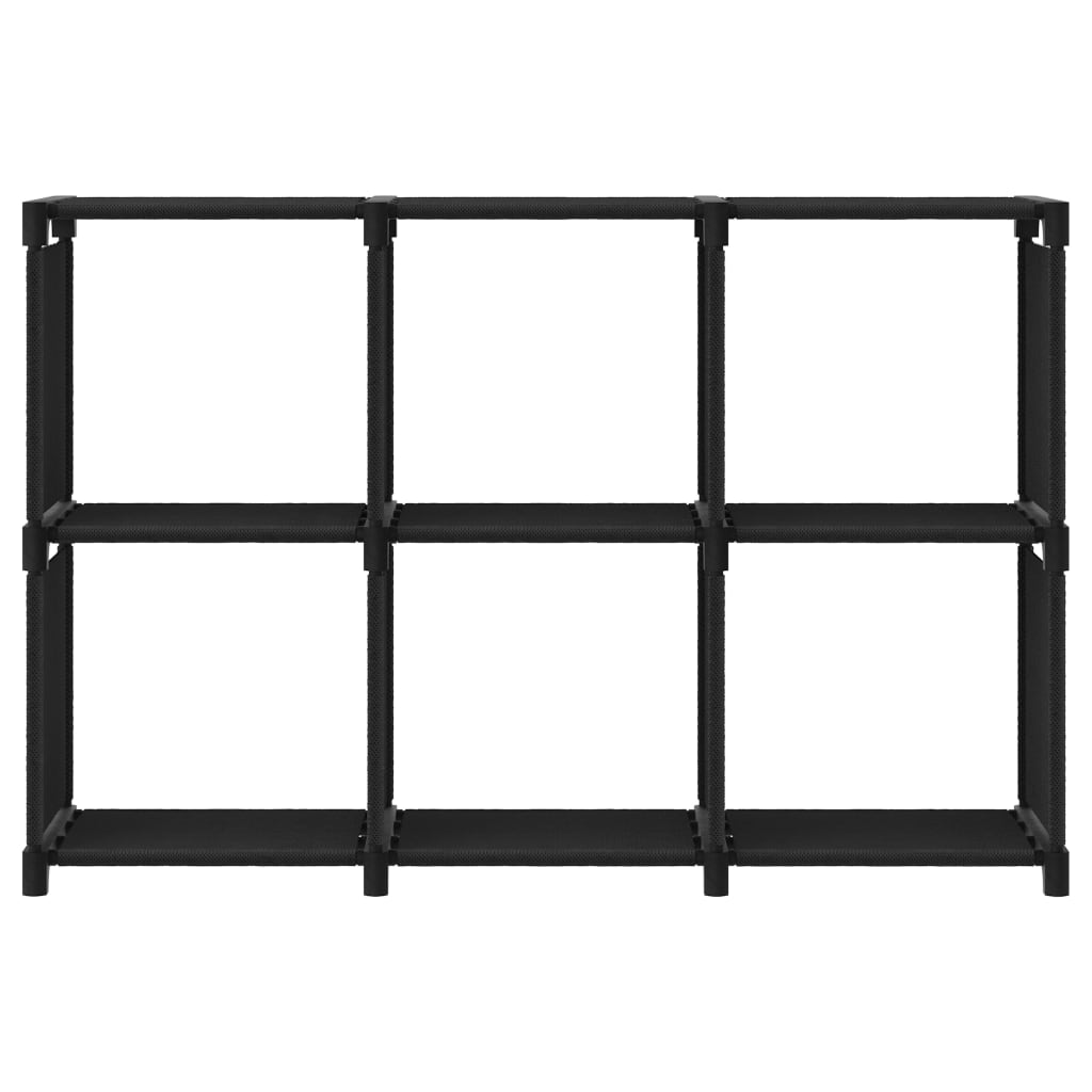 vidaXL Raft expunere 6 cuburi negru 103x30x72,5 cm, material textil vidaXL Raft expunere 6 cuburi negru 103x30x72,5 cm, material textil