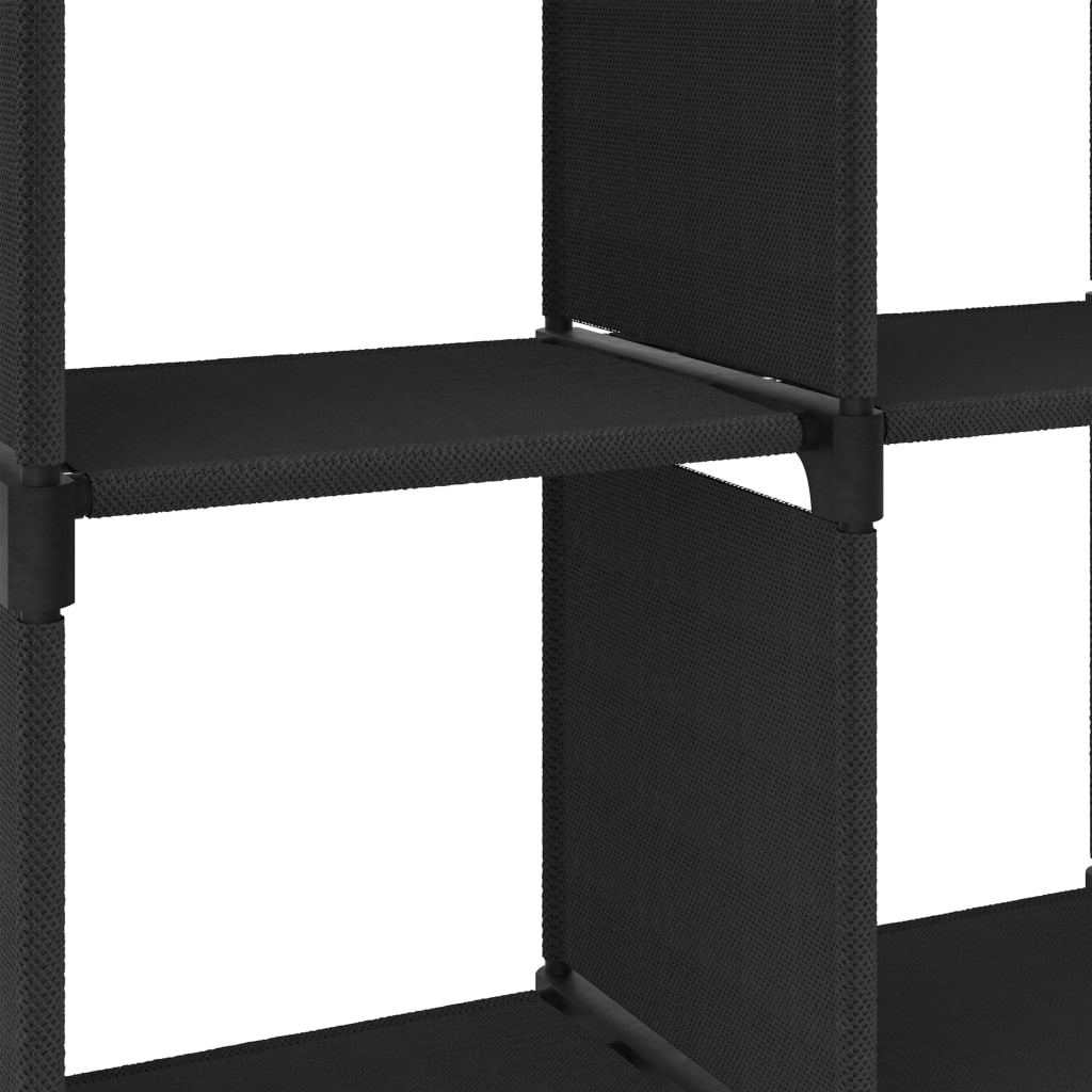 vidaXL Raft expunere 6 cuburi negru 103x30x72,5 cm, material textil vidaXL Raft expunere 6 cuburi negru 103x30x72,5 cm, material textil
