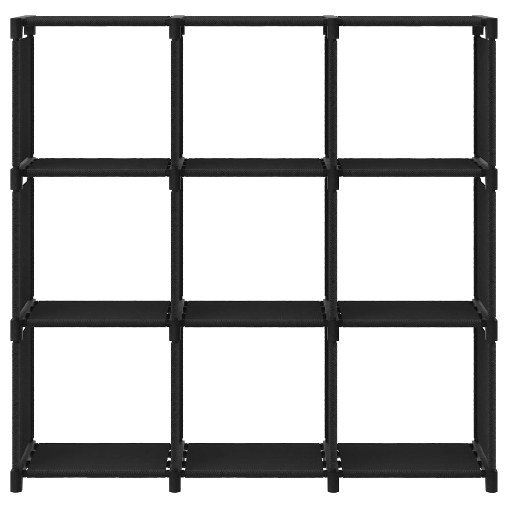 vidaXL Raft expunere 9 cuburi negru 103x30x107,5 cm, material textil vidaXL Raft expunere 9 cuburi negru 103x30x107,5 cm, material textil