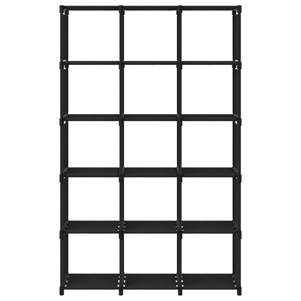 vidaXL Raft expunere, 15 cuburi, negru, 103x30x175,5 cm, textil