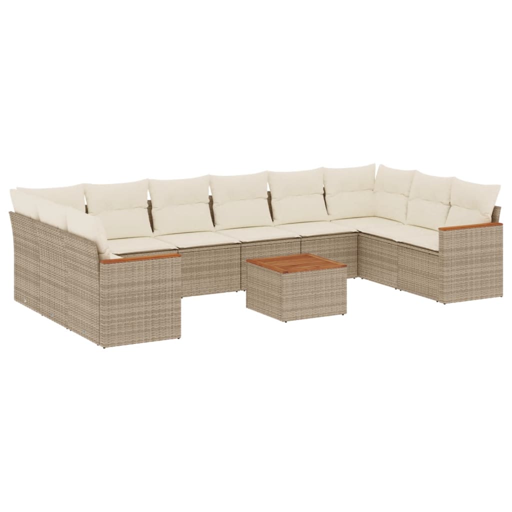 vidaXL Set canapele de grădină cu perne, 11 piese, bej, poliratan vidaXL Set canapele de grădină cu perne, 11 piese, bej, poliratan