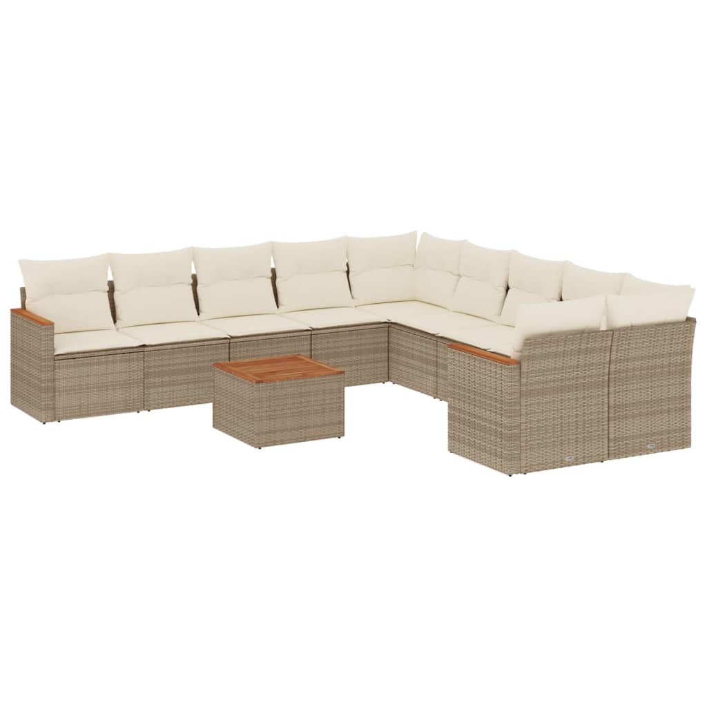 vidaXL Set canapele de grădină cu perne, 11 piese, bej, poliratan vidaXL Set canapele de grădină cu perne, 11 piese, bej, poliratan
