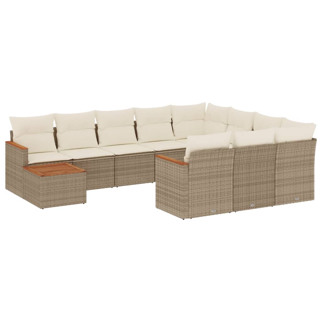 vidaXL Set canapele de grădină cu perne, 11 piese, bej, poliratan vidaXL Set canapele de grădină cu perne, 11 piese, bej, poliratan