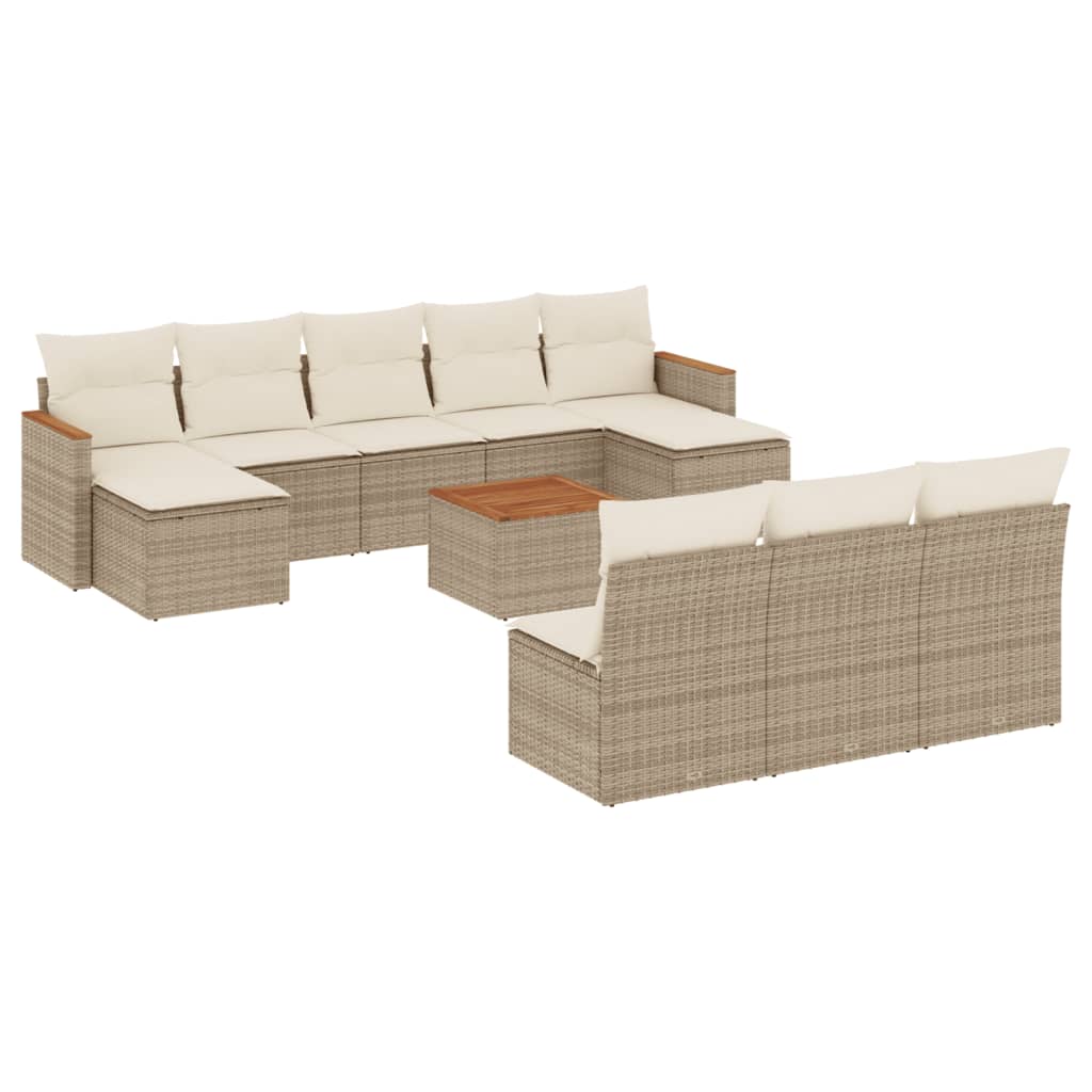 vidaXL Set canapele de grădină cu perne, 11 piese, bej, poliratan vidaXL Set canapele de grădină cu perne, 11 piese, bej, poliratan