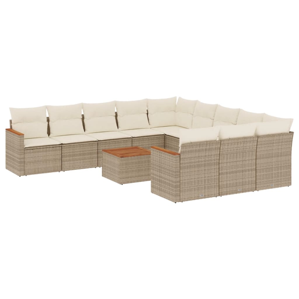 vidaXL Set canapele de grădină cu perne, 12 piese, bej, poliratan vidaXL Set canapele de grădină cu perne, 12 piese, bej, poliratan