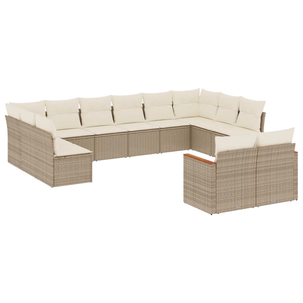 vidaXL Set canapele de grădină cu perne, 12 piese, bej, poliratan vidaXL Set canapele de grădină cu perne, 12 piese, bej, poliratan