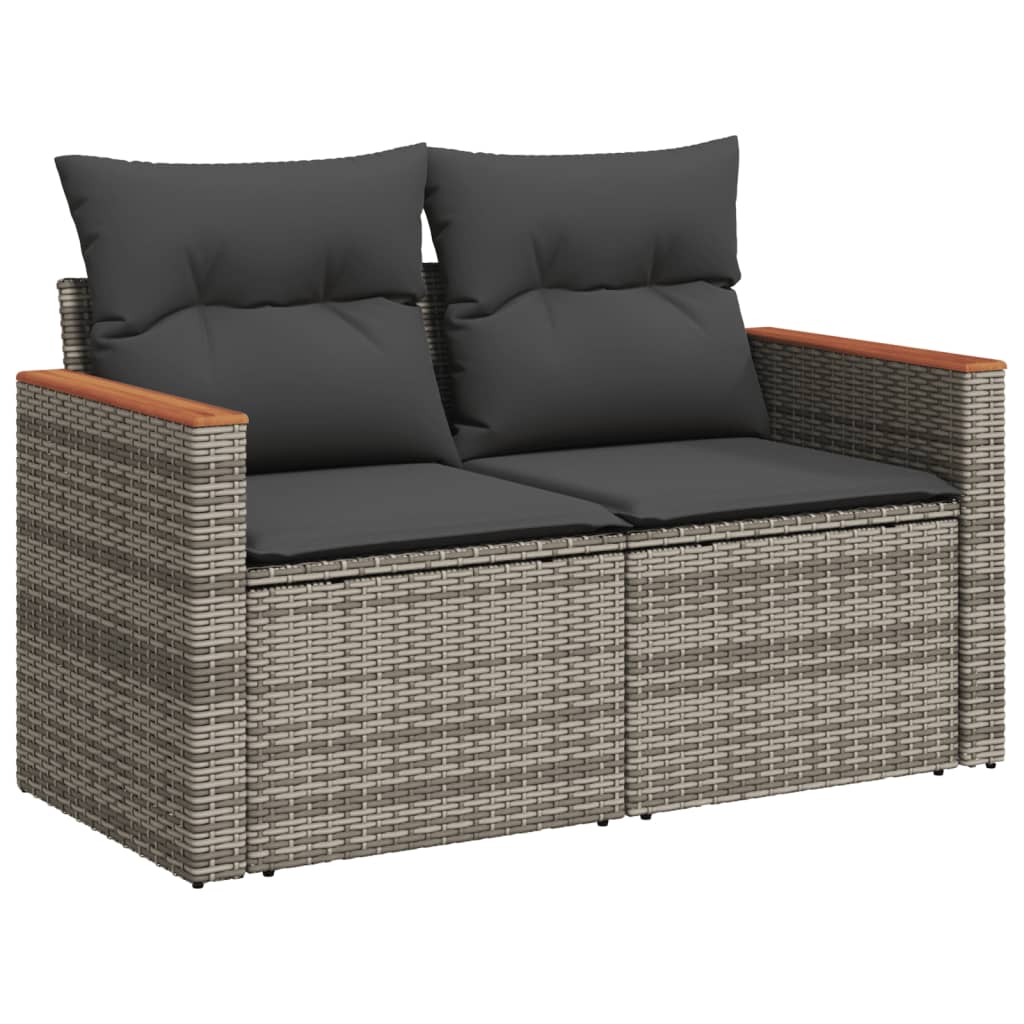 vidaXL Set canapea de grădină cu perne, 12 piese, gri, poliratan vidaXL Set canapea de grădină cu perne, 12 piese, gri, poliratan