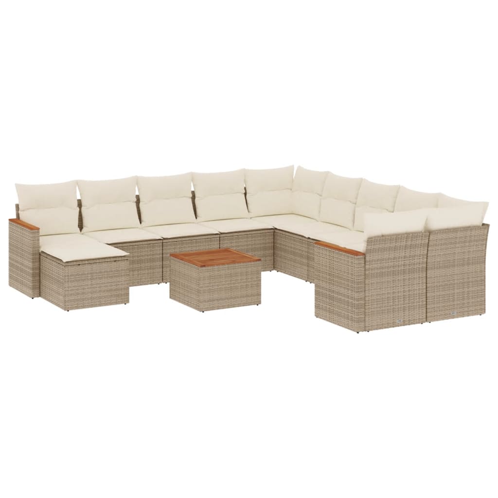 vidaXL Set canapele de grădină cu perne, 12 piese, bej, poliratan vidaXL Set canapele de grădină cu perne, 12 piese, bej, poliratan