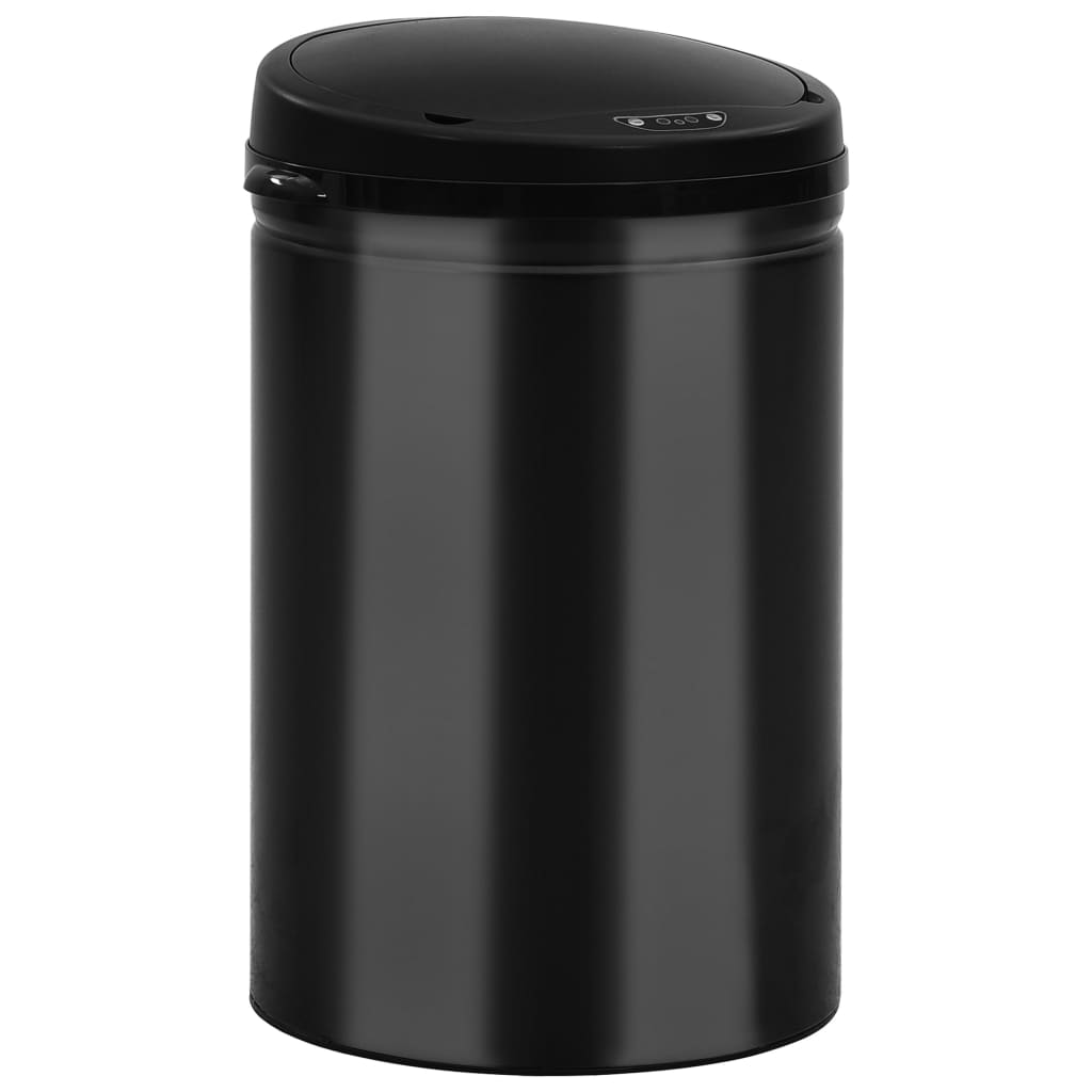 vidaXL Coș de gunoi automat cu senzor, 30 L, negru, oțel carbon vidaXL Coș de gunoi automat cu senzor, 30 L, negru, oțel carbon